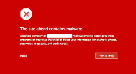 Chrome malware warning. You don't want one of these.